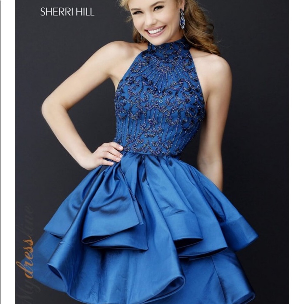 Navy Sherri Hill 32338 Sz 10 Homecoming Dress